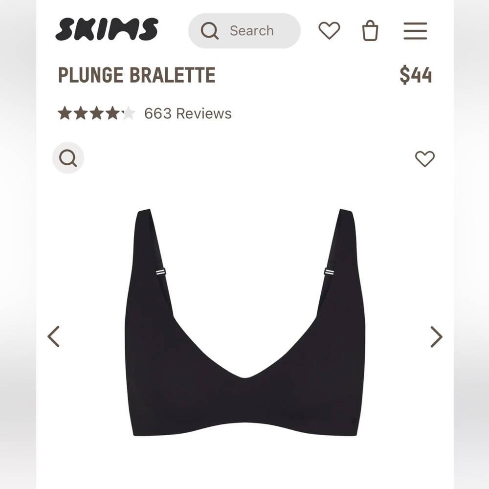 SKIMS Naked Plunge Bralette - L